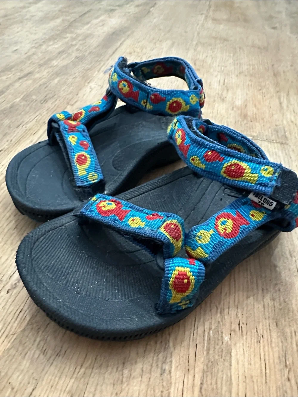 Teva Kids Blue Strap Sandals with Red & Yellow Fish Accents